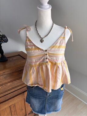 Roxy Pastel Stripe Tie Strap Tank 🌼